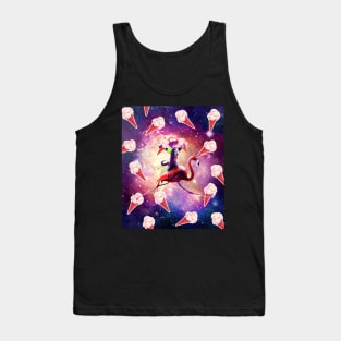 Rave Space Cat On Flamingo Unicorn - Ice Cream Tank Top